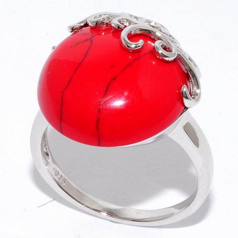 Кольцо, вставка: коралл пр., арт.:21sr000738c-1-96, SilverWings, рис. 1