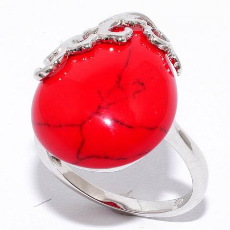 Кольцо, вставка: коралл пр., арт.:21sr000740c-1-96, SilverWings, рис. 1