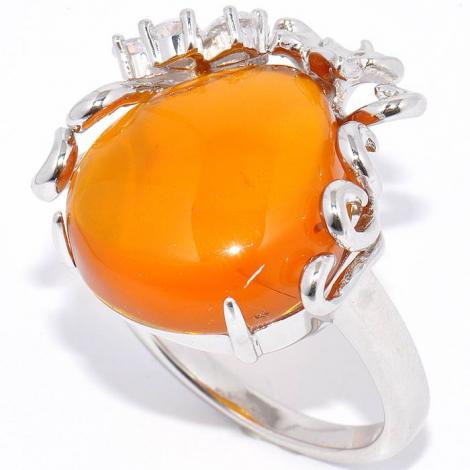 Кольцо, вставка: янтарь пр., куб.цирконий, арт.:21sr001091c-2-96, SilverWings, рис. 1