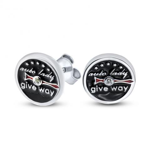 Серьги, вставка: эмаль, куб.цирконий, арт.:220001s-148, SilverWings, рис. 1