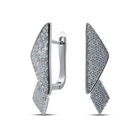 Серьги, вставка: куб.цирконий, арт.:2211329076a, SilverWings, рис. 1