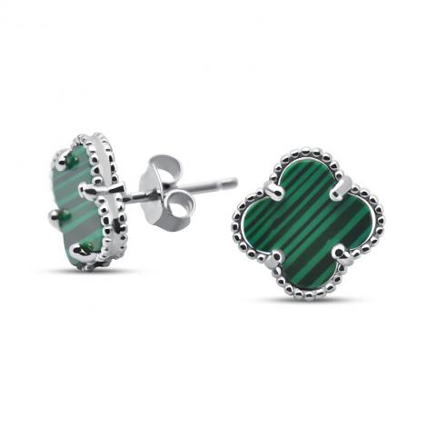 Серьги, вставка: малахит пр., арт.:222234323, SilverWings, рис. 1