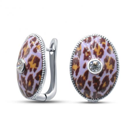 Серьги, вставка: эмаль, куб.цирконий, арт.:22ae5471z,e15,ef5/r-148, SilverWings, рис. 1