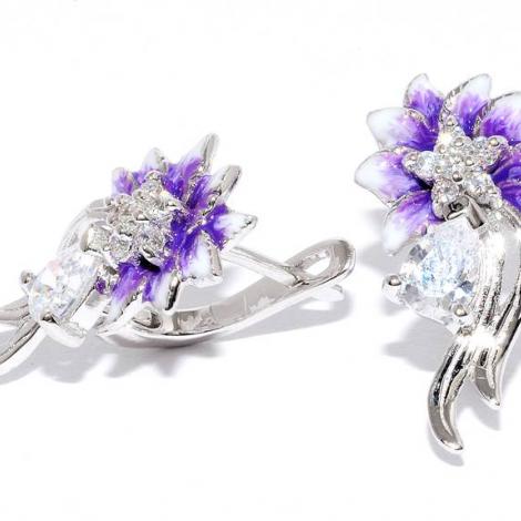 Серьги, вставка: эмаль, куб.цирконий, арт.:22e1507-cze-rrf-141, SilverWings, рис. 1