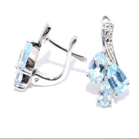 Серьги, вставка: топаз, куб.цирконий, арт.:22ppe2892-114-111, SilverWings, рис. 1