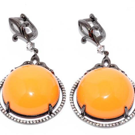 Серьги, вставка: синтетика, куб.цирконий, арт.:22se000731c-1v-96-131, SilverWings, рис. 1