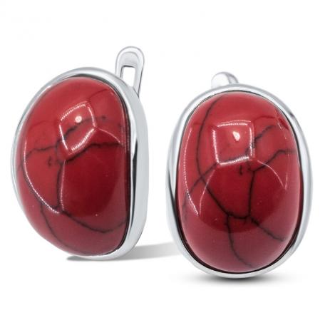 Серьги, вставка: коралл пр., арт.:22se0728-97, SilverWings, рис. 1