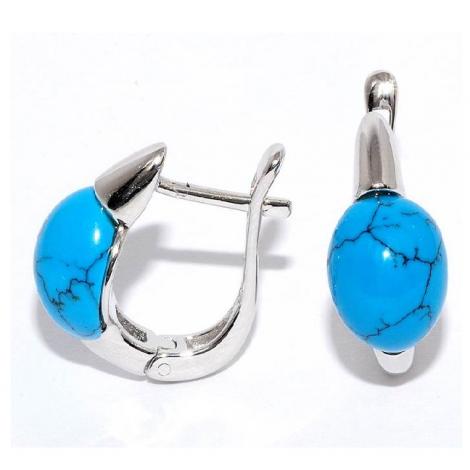 Серьги, вставка: бирюза пр., арт.:22se1000-97, SilverWings, рис. 1