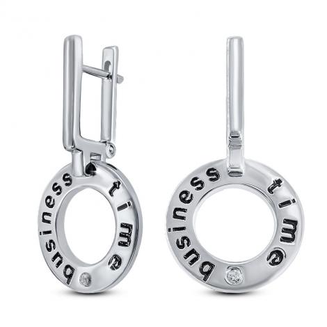 Серьги, вставка: куб.цирконий, эмаль, арт.:22sw001business-06, SilverWings, рис. 1