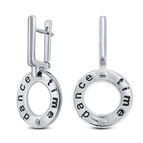 Серьги, вставка: куб.цирконий, эмаль, арт.:22sw003dance-06, SilverWings, рис. 1