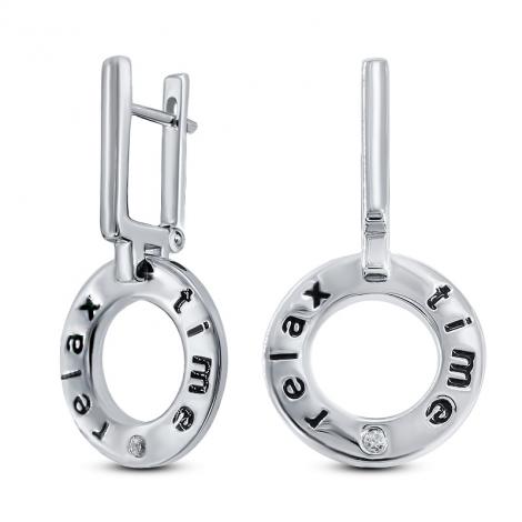 Серьги, вставка: куб.цирконий, эмаль, арт.:22sw005relax-06, SilverWings, рис. 1