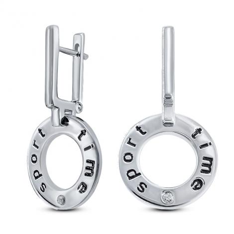 Серьги, вставка: куб.цирконий, эмаль, арт.:22sw006sport-06, SilverWings, рис. 1