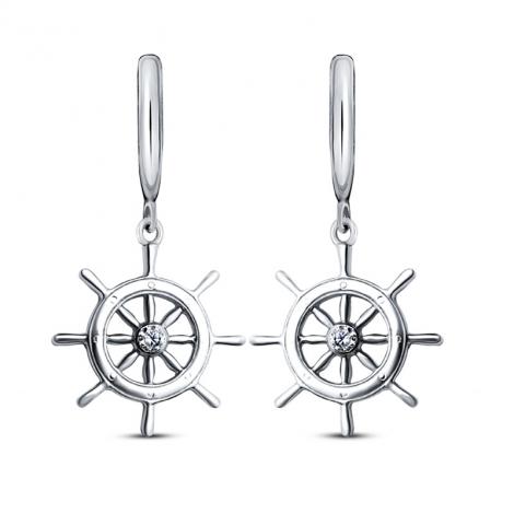 Серьги, вставка: куб.цирконий, арт.:22wb-113, SilverWings, рис. 1