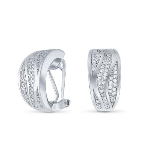 Серьги, вставка: куб.цирконий, арт.:22xfe00026a-198, SilverWings, рис. 1