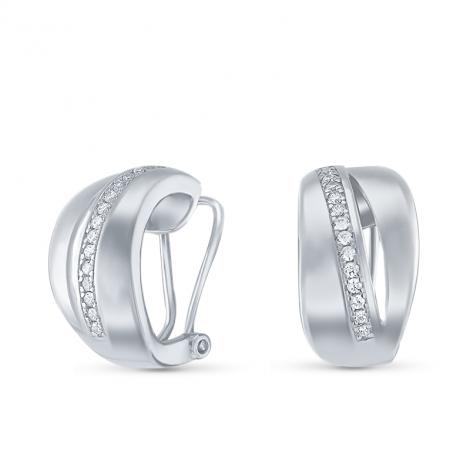 Серьги, вставка: куб.цирконий, арт.:22xfe00109a-198, SilverWings, рис. 1