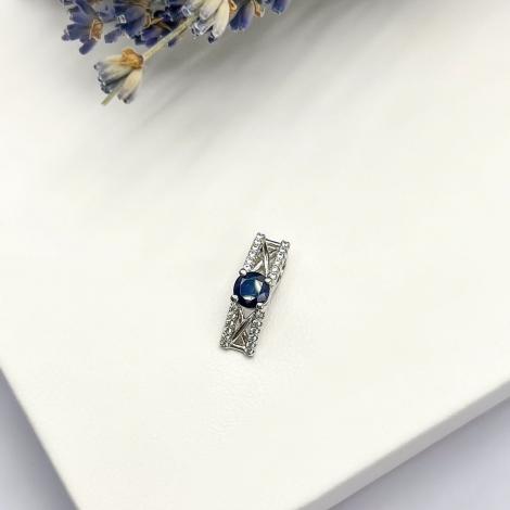 Подвеска, вставка: корунд (сапф.), куб.цирконий, арт.:23knys1831-155, SilverWings, рис. 1