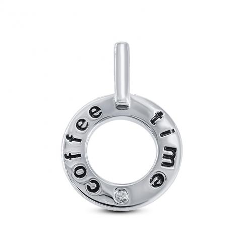 Подвеска, вставка: куб.цирконий, эмаль, арт.:23sw002coffee-06, SilverWings, рис. 1