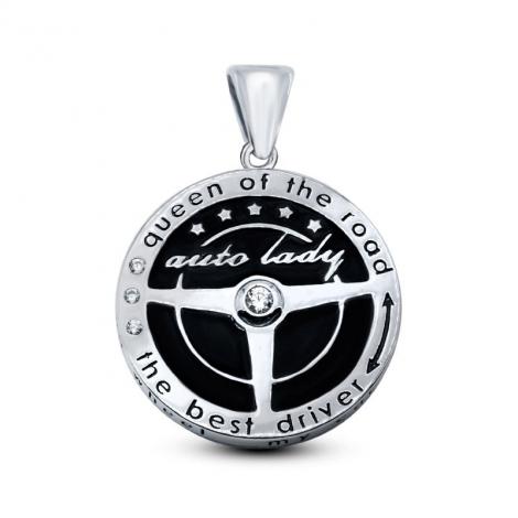 Подвеска, вставка: эмаль, куб.цирконий, арт.:23w002w-148, SilverWings, рис. 1