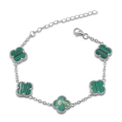 Браслет, вставка: малахит пр., арт.:242234748, SilverWings, рис. 1