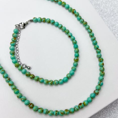 Колье, вставка: бирюза пр., арт.:2521211235e, SilverWings, рис. 2