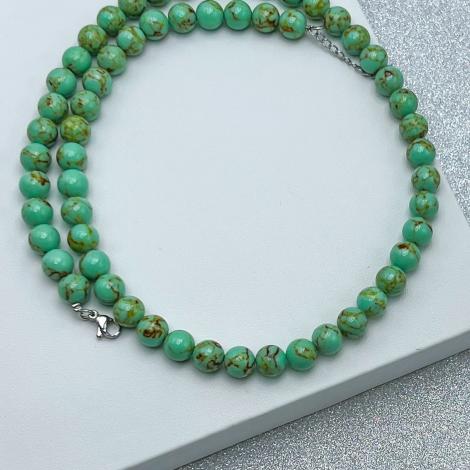 Бусы, вставка: бирюза пр., арт.:2521211249e, SilverWings, рис. 1