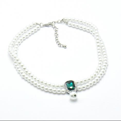 Колье, вставка: куб.цирконий, майорика, арт.:252401115e, SilverWings, рис. 1