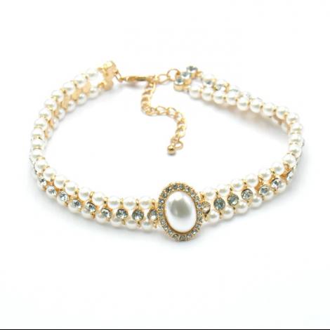 Колье, вставка: майорика, куб.цирконий, арт.:252401429gp-a, SilverWings, рис. 1