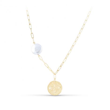 Колье, вставка: жемчуг "коин" (культ.), арт.:25ne0582gp-204, SilverWings, рис. 2