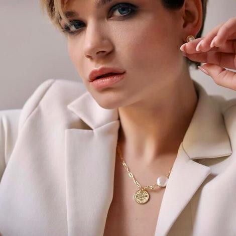 Колье, вставка: жемчуг "коин" (культ.), арт.:25ne0582gp-204, SilverWings, рис. 3