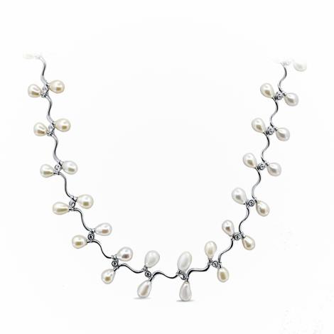 Колье, вставка: жемчуг (культ.), куб.цирконий, арт.:25qsalg00679a-19, SilverWings, рис. 1