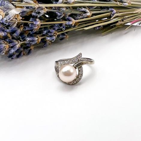 Кольцо, вставка: майорика, куб.цирконий, арт.:3100347-19-49-1, SilverWings, рис. 1