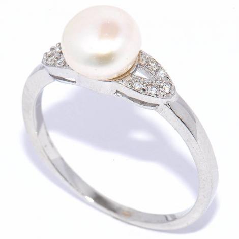 Кольцо, вставка: жемчуг (культ.), куб.цирконий, арт.:31qsibb00668a-19-99, SilverWings, рис. 1