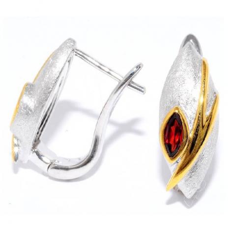 Серьги, вставка: гранат, NEW Космос, арт.:3255er-0395-131, SilverWings, рис. 1